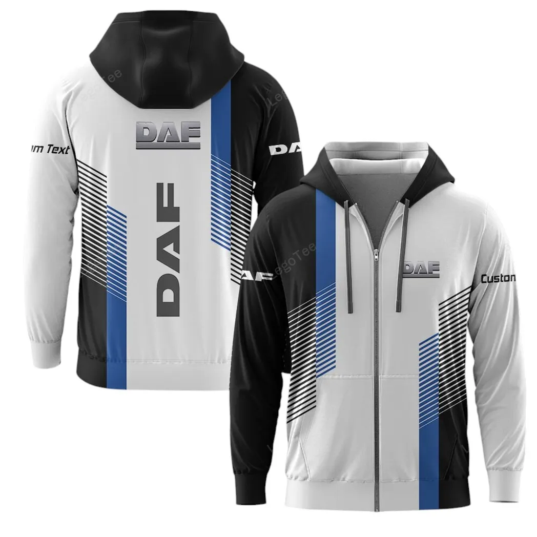 DAF Trucks Hoodie mit reißverschluss, Allover-Druck Hoodie DAF Trucks Fan CAR10703122519