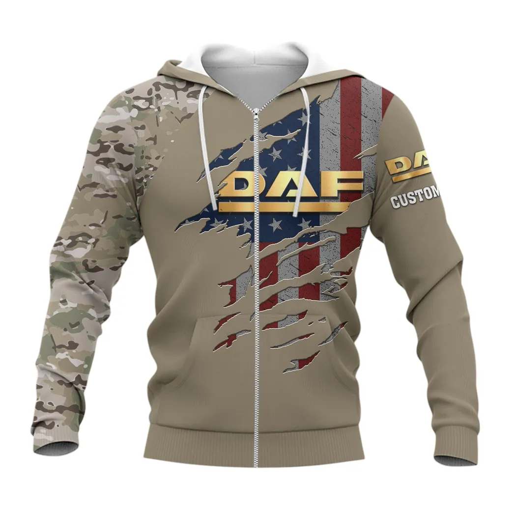 DAF Trucks Hoodie mit reißverschluss, Allover-Druck Hoodie DAF Trucks Fan CAR46021725022-3