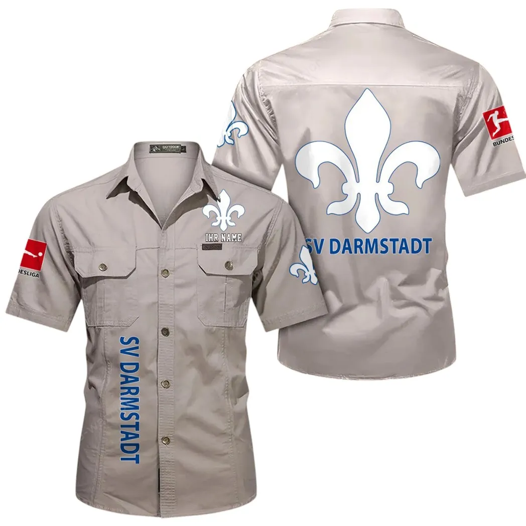 Darmstadt 98 Hemd mit kurzen Ärmeln, All-Over-Print Kurzarmhemd BDE11052625253 - Beige