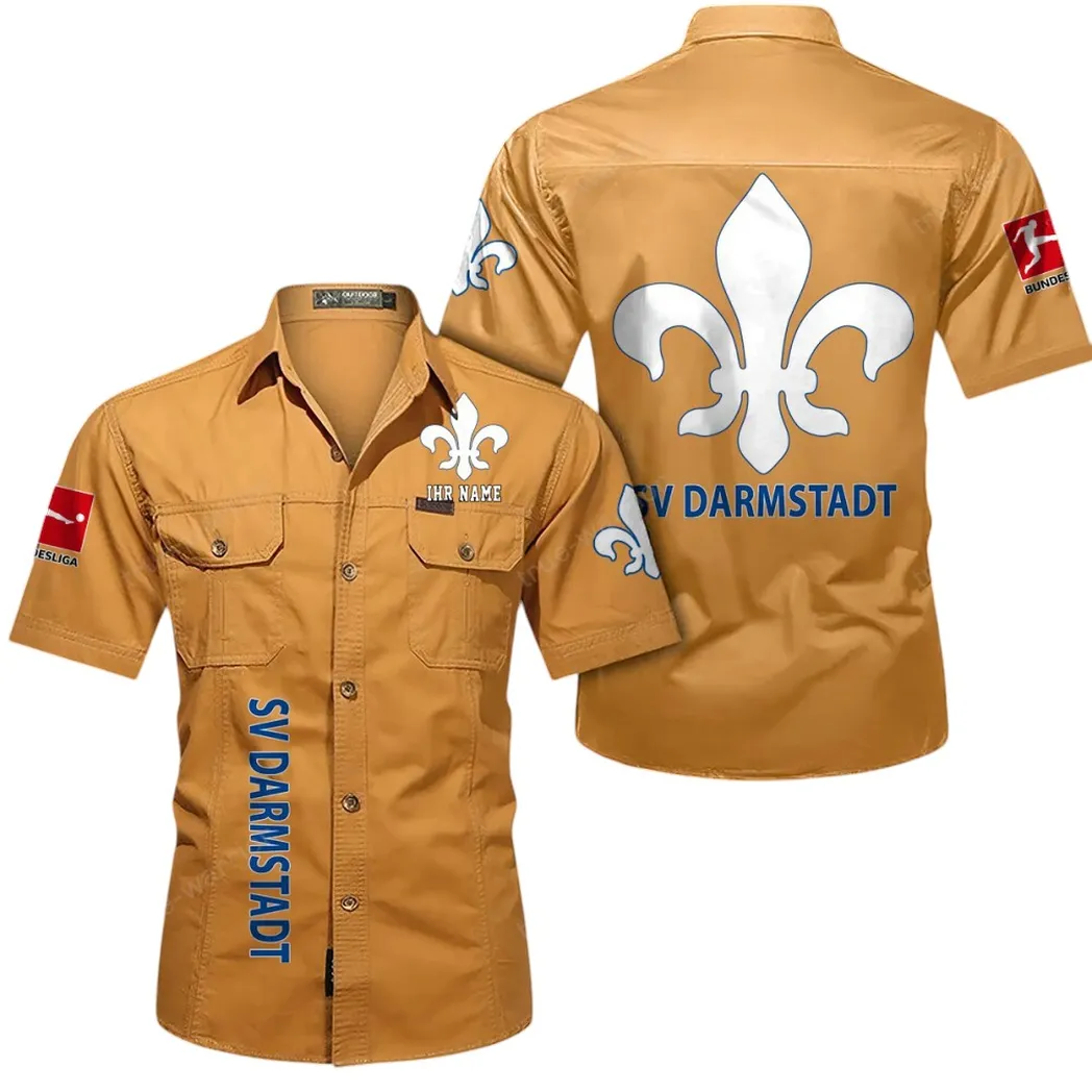 Darmstadt 98 Hemd mit kurzen Ärmeln, All-Over-Print Kurzarmhemd BDE11052625253 - Gelb-Orange