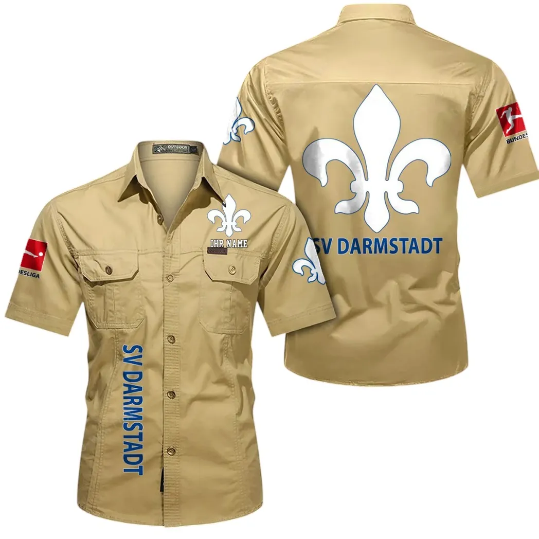 Darmstadt 98 Hemd mit kurzen Ärmeln, All-Over-Print Kurzarmhemd BDE11052625253 - Khaki