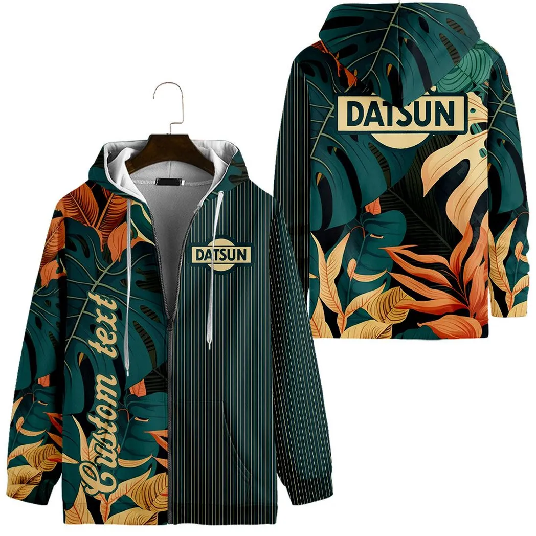 datsun vintage hoodie mit reiverschluss all over print hoodie car434041725248