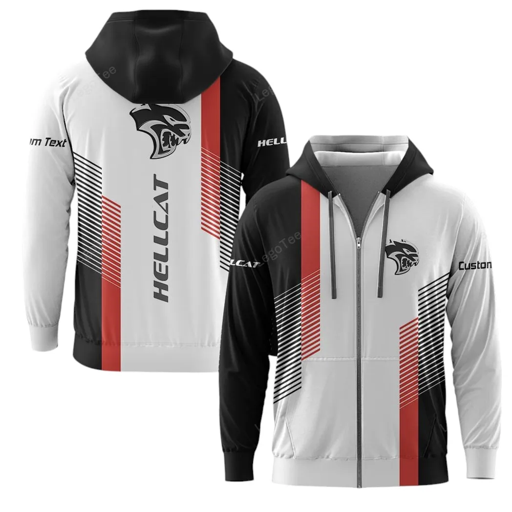 Dodge Challenger Hellcat Hoodie mit reißverschluss, Allover-Druck Hoodie Dodge Challenger Hellcat Fan CAR10703122530