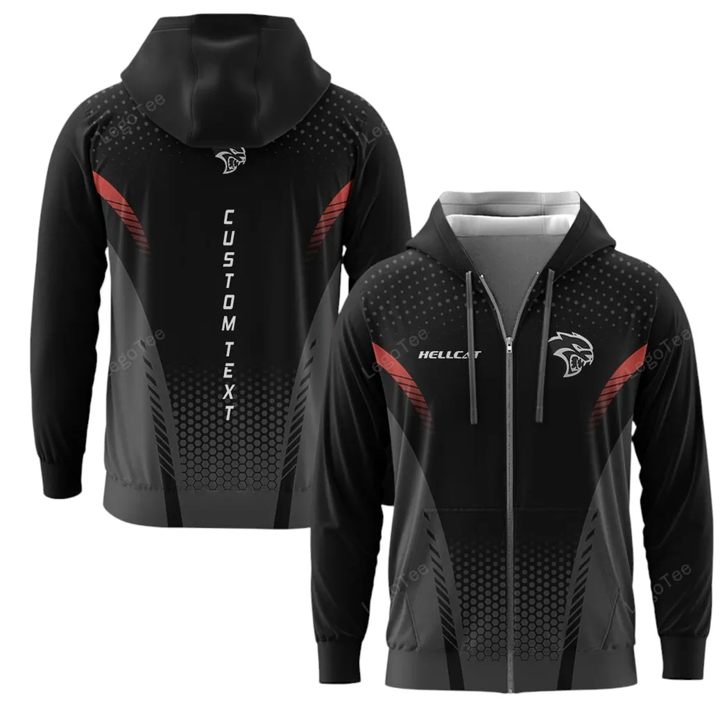 Dodge Challenger Hellcat Hoodie mit reißverschluss, Allover-Druck Hoodie Dodge Challenger Hellcat Fan CAR10803122529