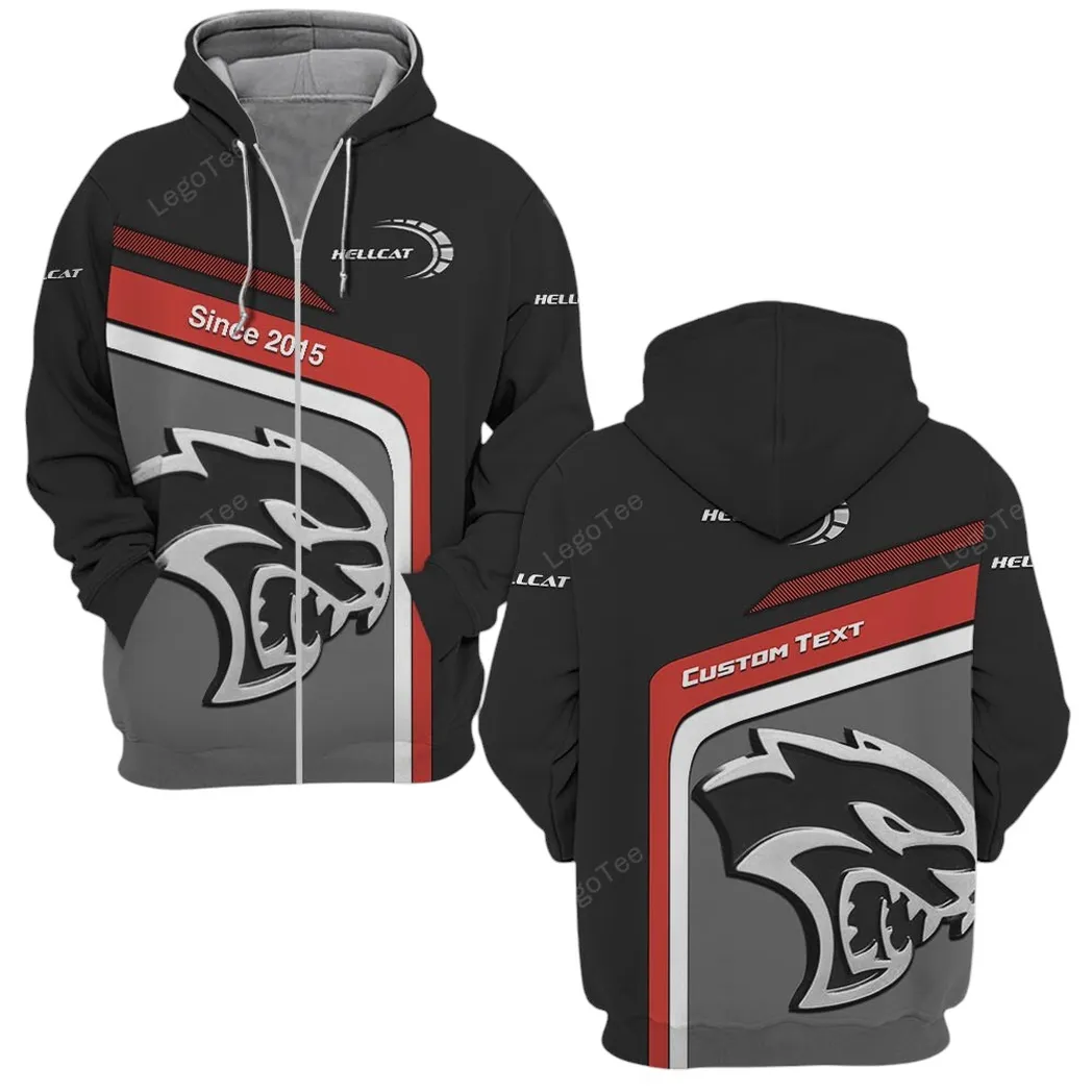 Dodge Challenger Hellcat Hoodie mit reißverschluss, Allover-Druck Hoodie Dodge Challenger Hellcat Fan CAR11103032529