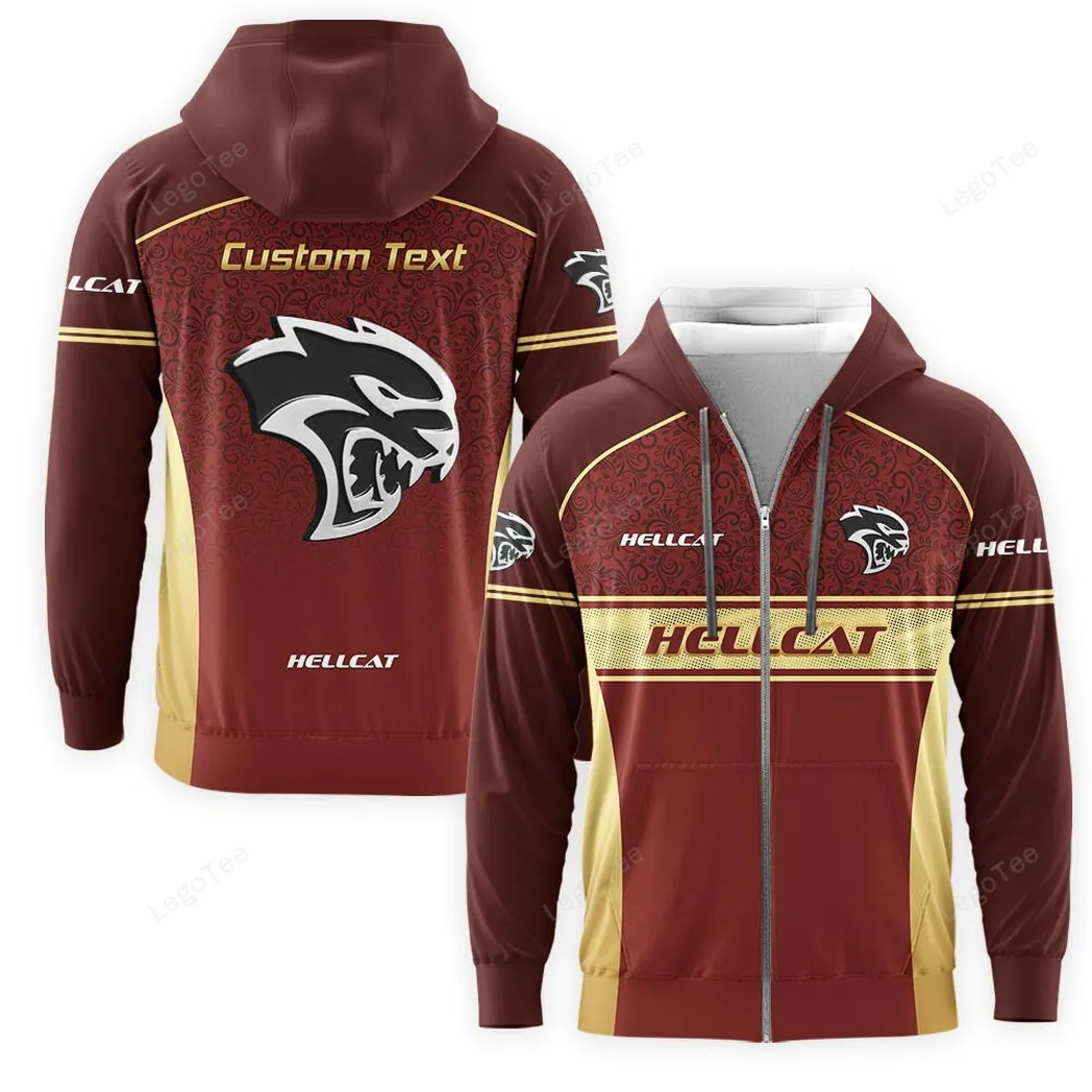 Dodge Challenger Hellcat Hoodie mit reißverschluss, Allover-Druck Hoodie Dodge Challenger Hellcat Fan CAR137021325967-6