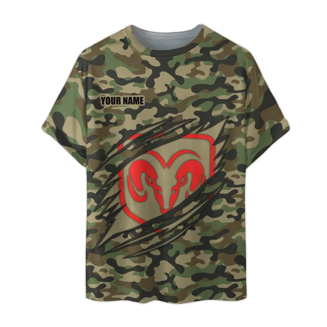 dodge t shirt im camouflage stil oversized hemd car210040825698 kybnp