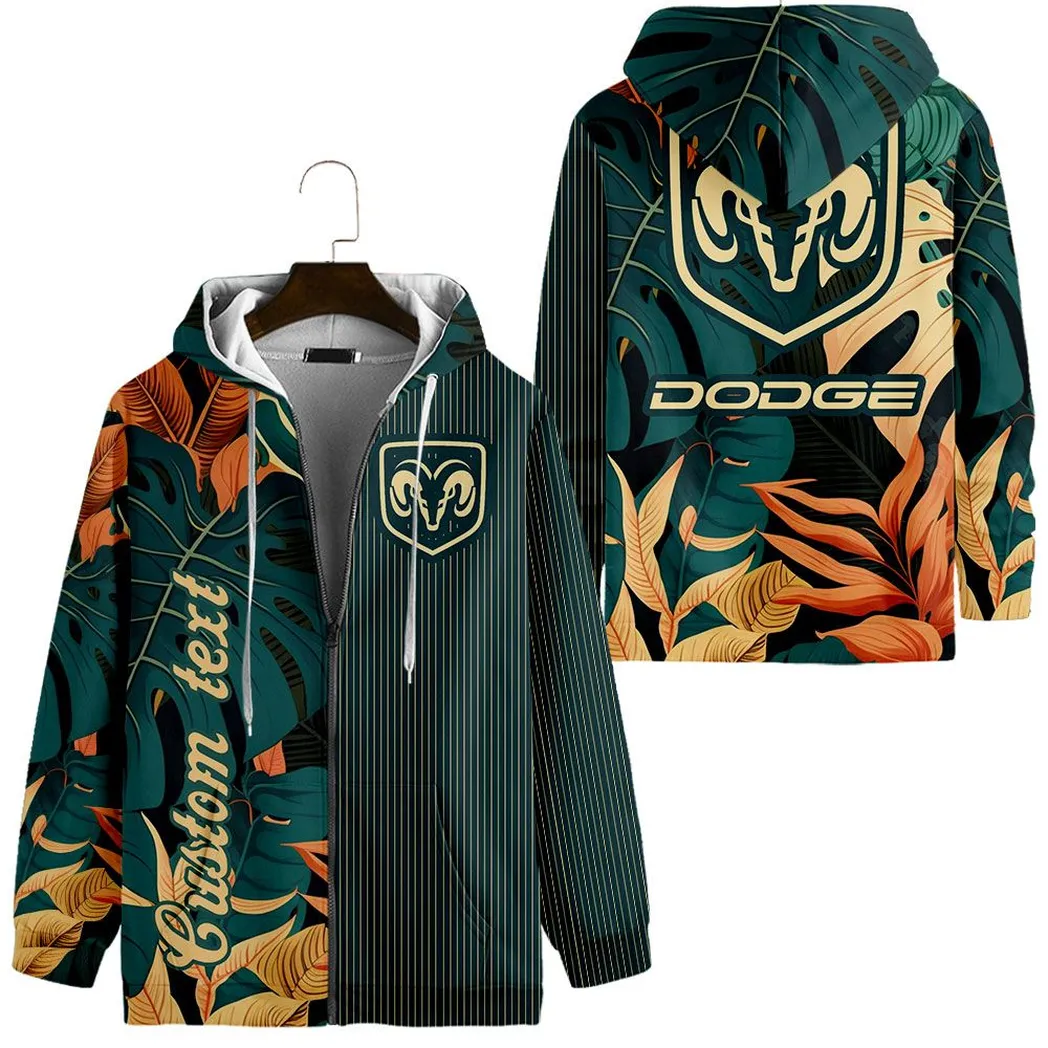 dodge vintage hoodie mit reiverschluss all over print hoodie car434041725251