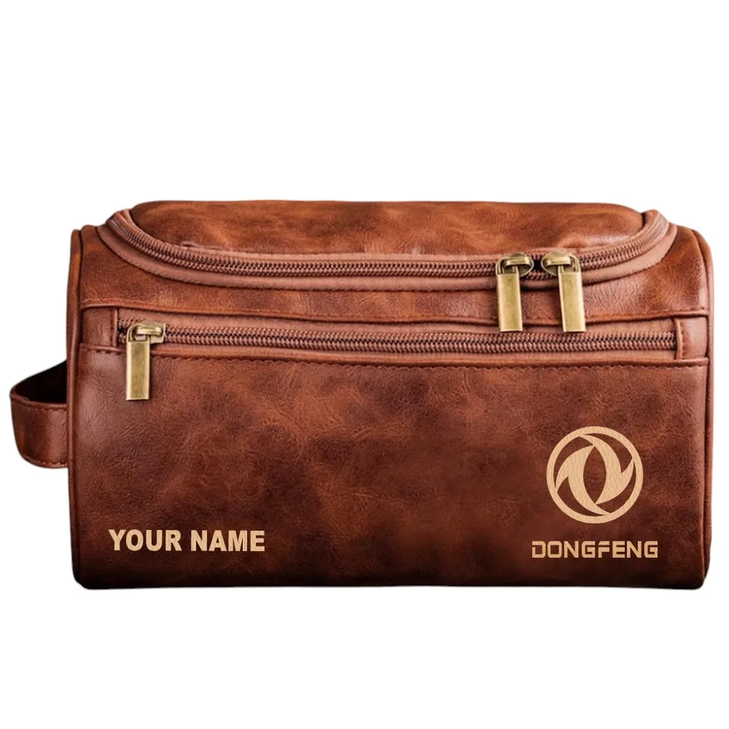 Dongfeng Ledertasche, Personalisierte Kulturtasche - Rotbraun CAR44205072507
