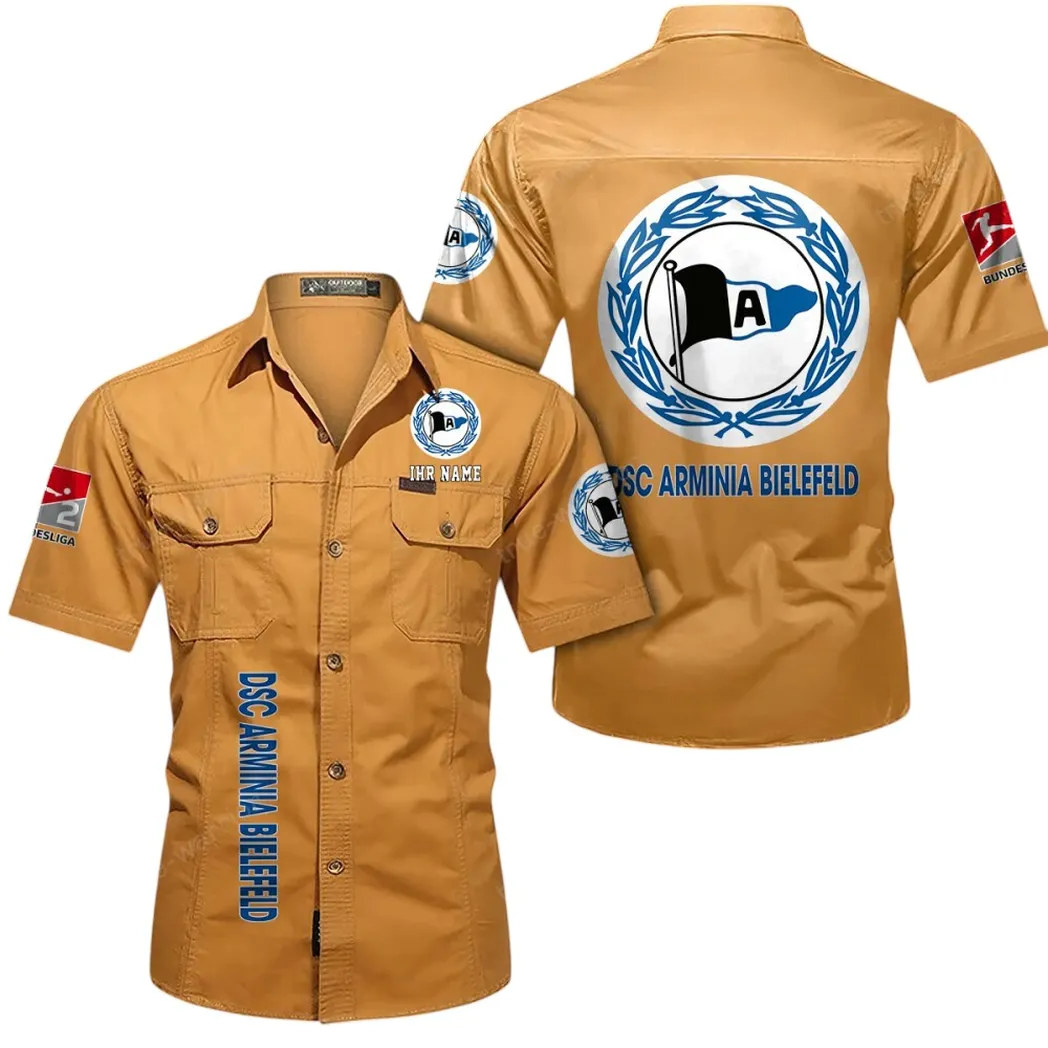 DSC Arminia Bielefeld Hemd mit kurzen Ärmeln, All-Over-Print Kurzarmhemd BDE11052625252 - Gelb-Orange