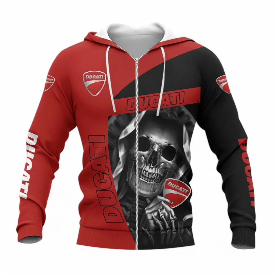 Ducati Hoodie mit reißverschluss, Allover-Druck Hoodie Ducati Fan CAR6702212582