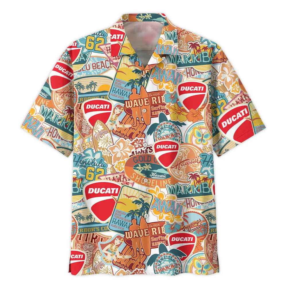 Ducati Vintage Hawaiian Shirts For Men, Geschenk für Ducati Fan CAR202031225347