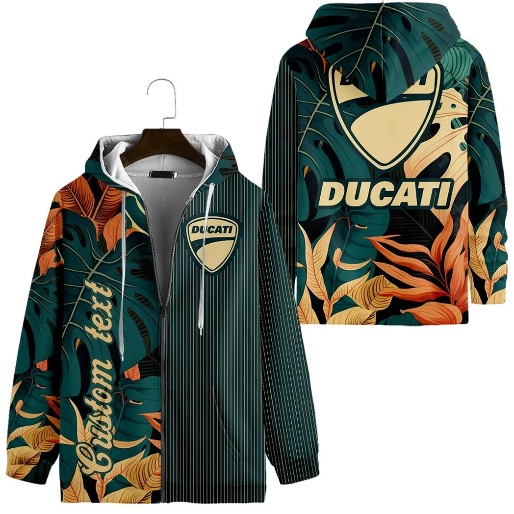 ducati vintage hoodie mit reiverschluss all over print hoodie car434041725252 aoiww