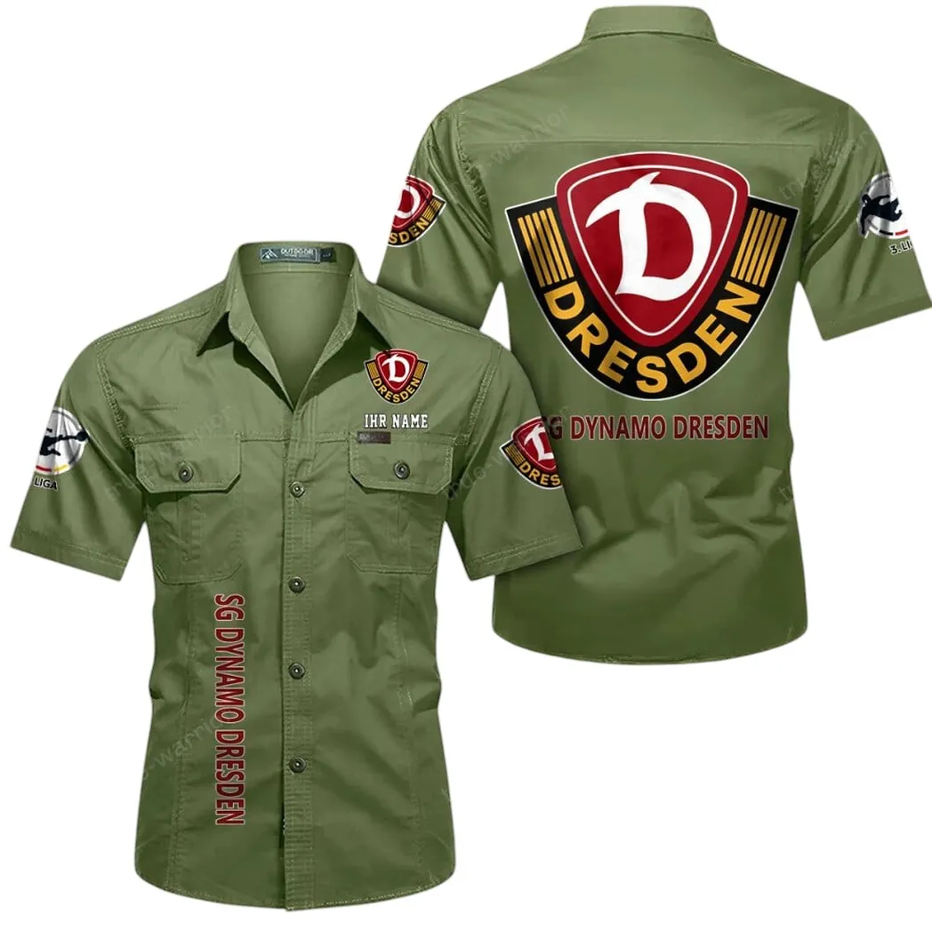 Dynamo Dresden Hemd mit kurzen Ärmeln, All-Over-Print Kurzarmhemd BDE11052625260 - Fruchtgrün