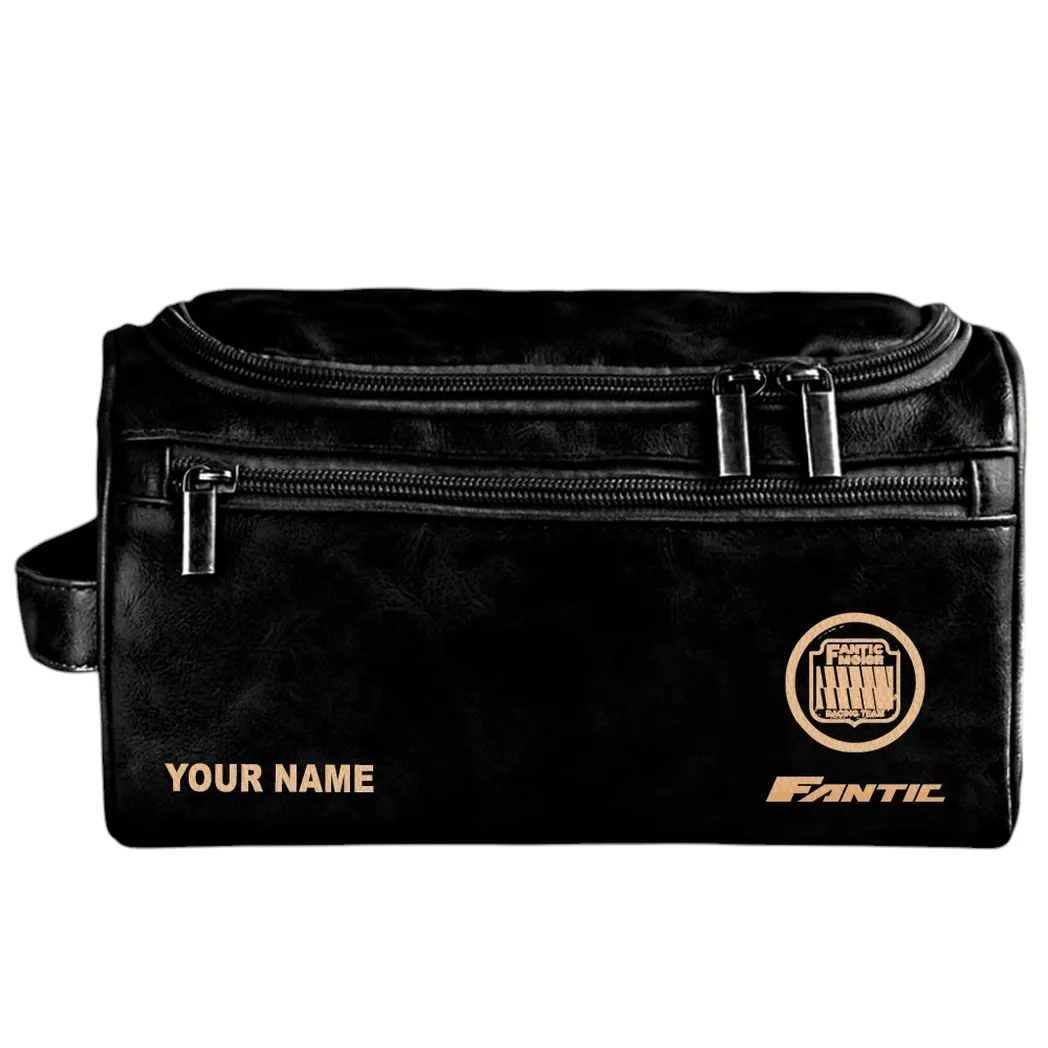 Fantic Motor Ledertasche, Personalisierte Kulturtasche - Schwarz CAR44105072515