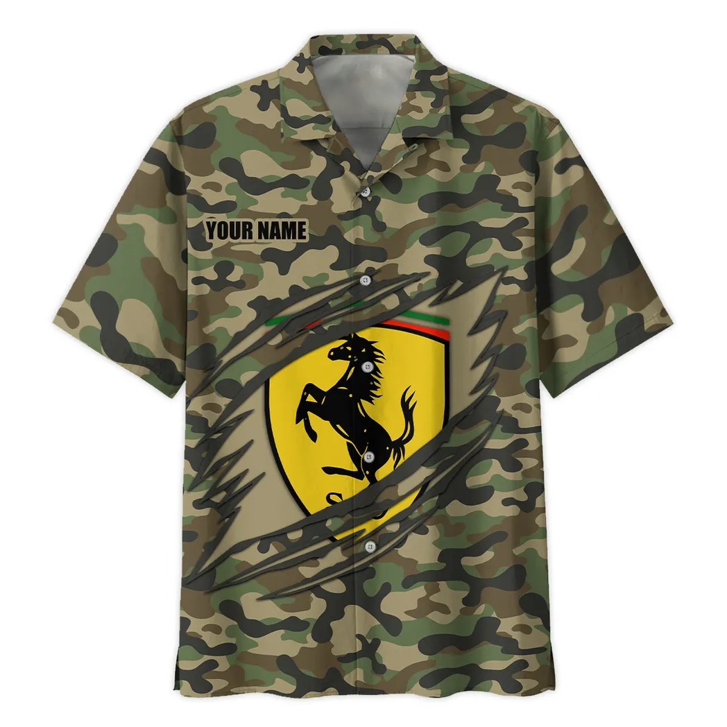 ferrari hawaiihemd im camouflage stil oversized car210040825701 neq3w