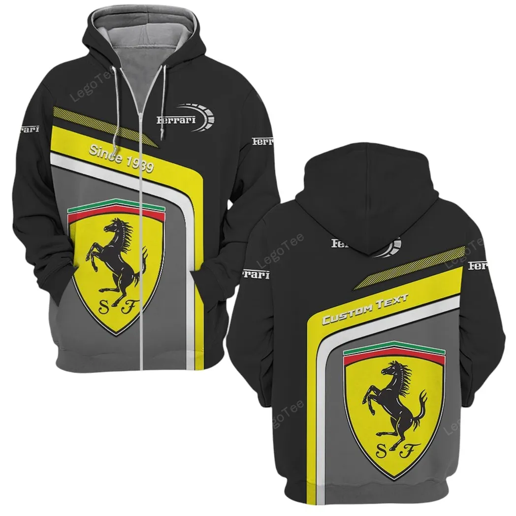 Ferrari Hoodie mit reißverschluss, Allover-Druck Hoodie Ferrari Fan CAR11103032522
