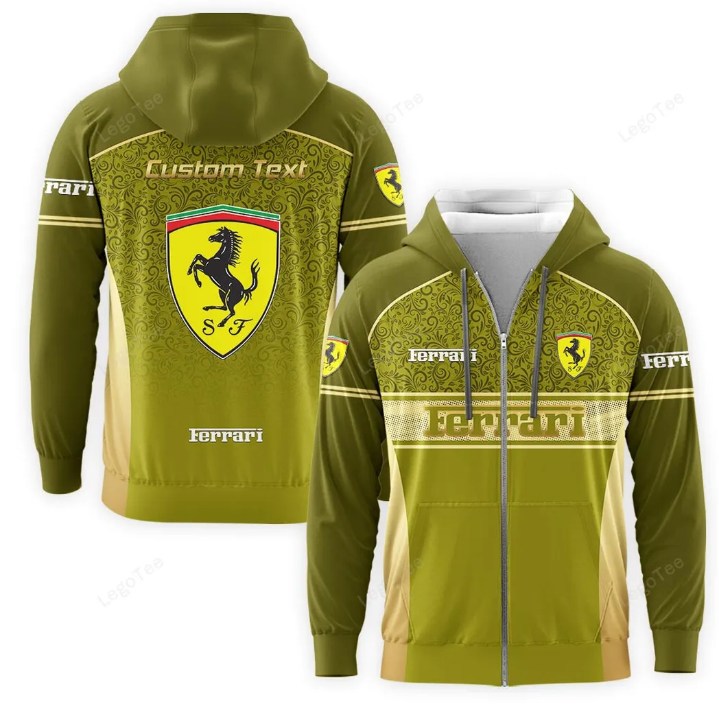 Ferrari Hoodie mit reißverschluss, Allover-Druck Hoodie Ferrari Fan CAR137021325909-6