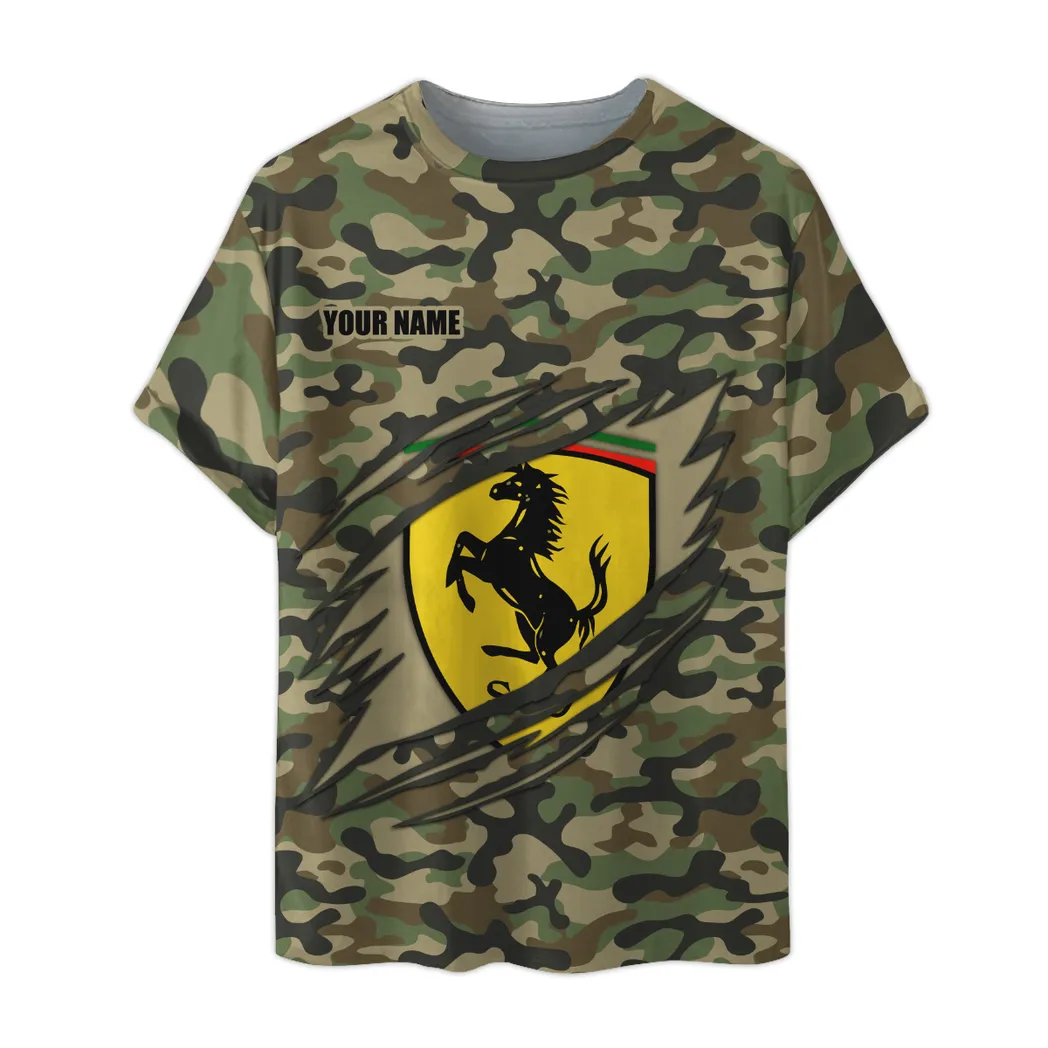 ferrari t shirt im camouflage stil oversized hemd car210040825701 d9kvm