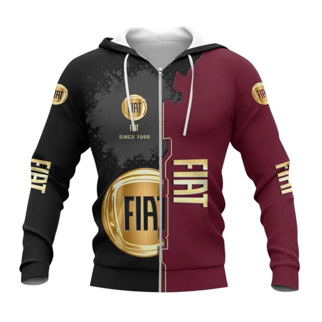 Fiat Hoodie mit reißverschluss, Allover-Druck Hoodie Fiat Fan CAR44021725024-3