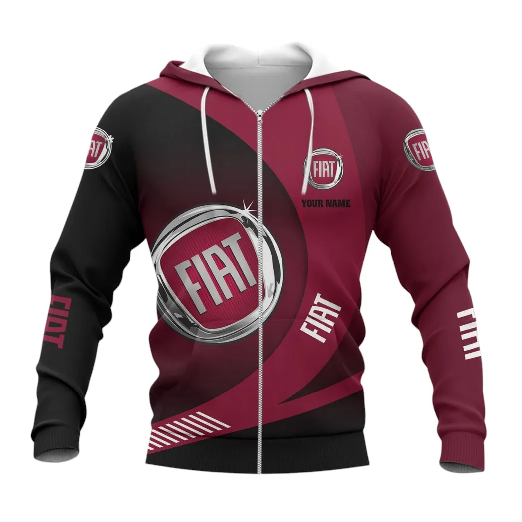 Fiat Hoodie mit reißverschluss, Allover-Druck Hoodie Fiat Fan CAR7402222520