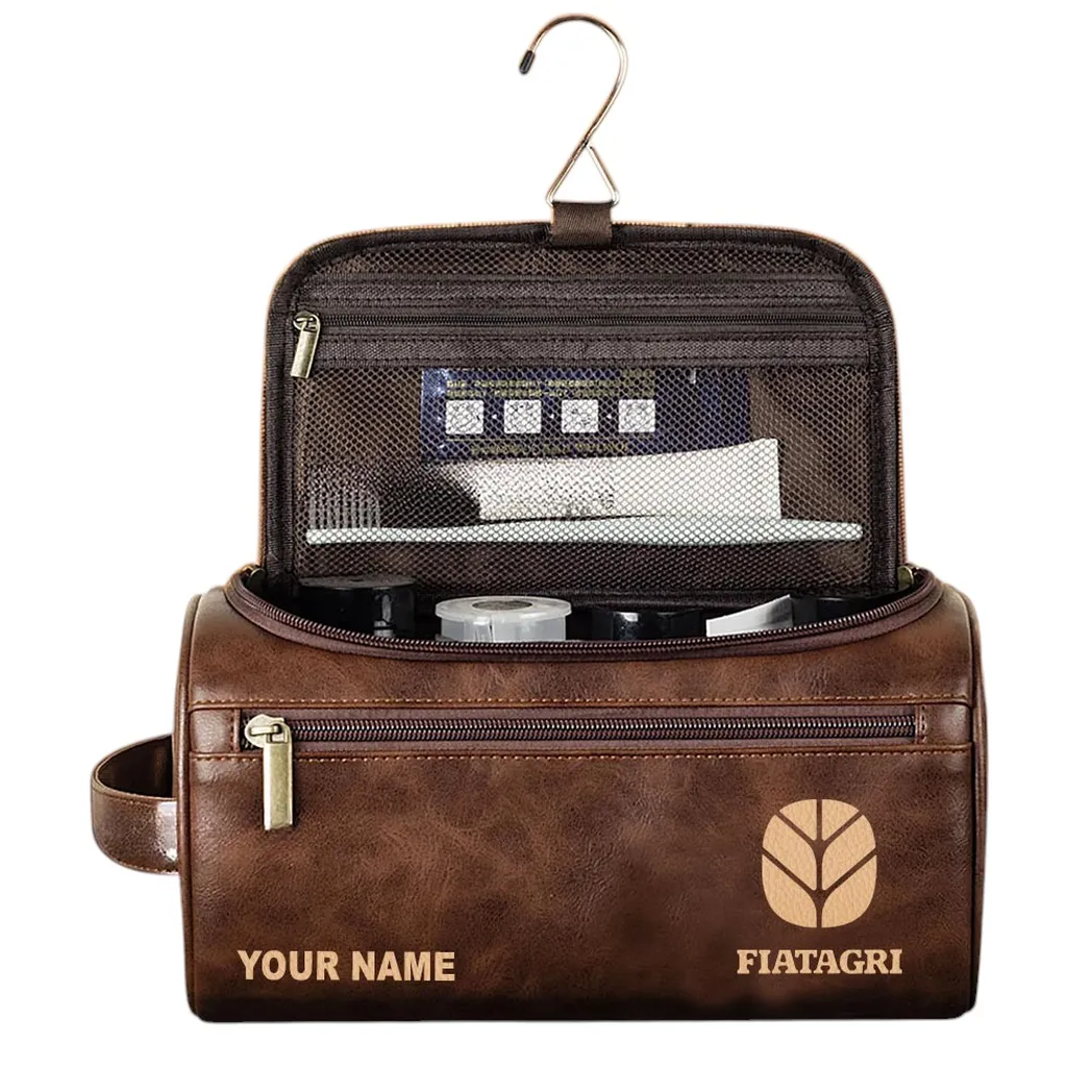 Fiatagri Ledertasche, Personalisierte Kulturtasche - Dunkelbraun CAR44205072513