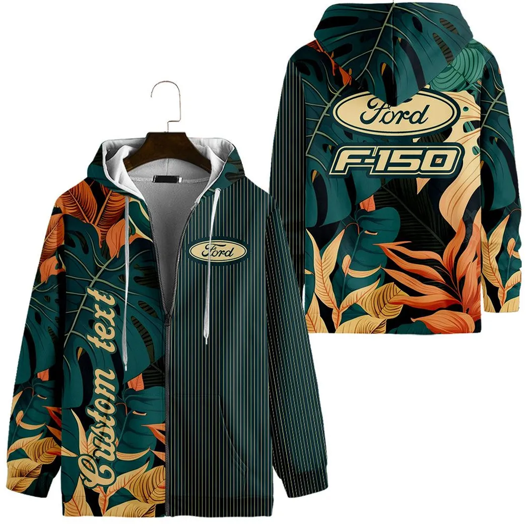 Ford F150 Vintage Hoodie mit reißverschluss, All-over-print Hoodie CAR434041725258