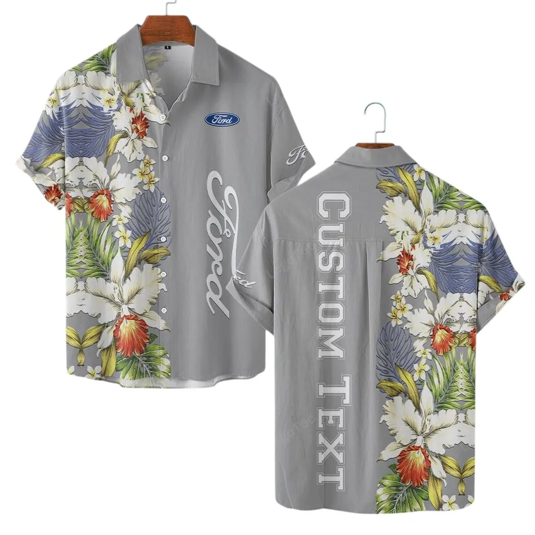 Ford Hawaiihemd für Männer, Hawaiian Shirt für Ford Fan CAR1230304004 - Grey