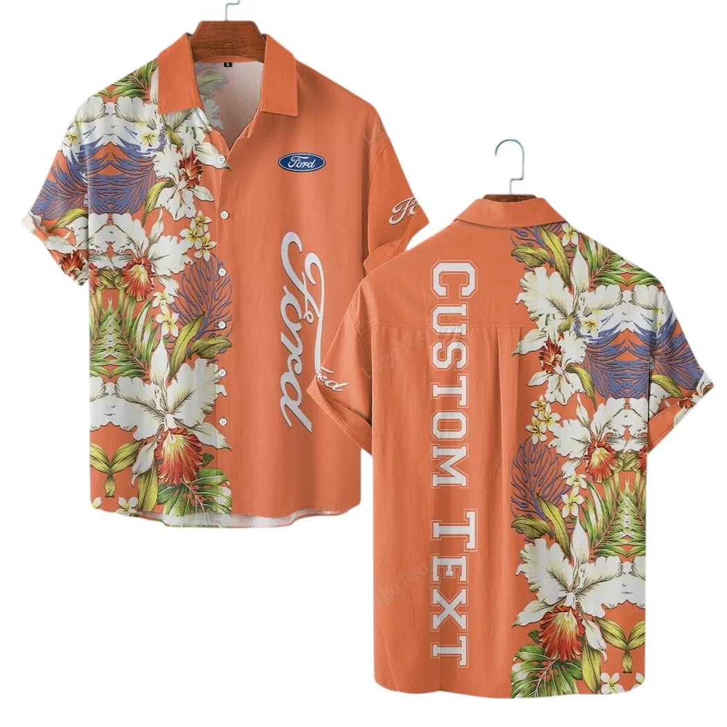 Ford Hawaiihemd für Männer, Hawaiian Shirt für Ford Fan CAR1230304004 - Orange
