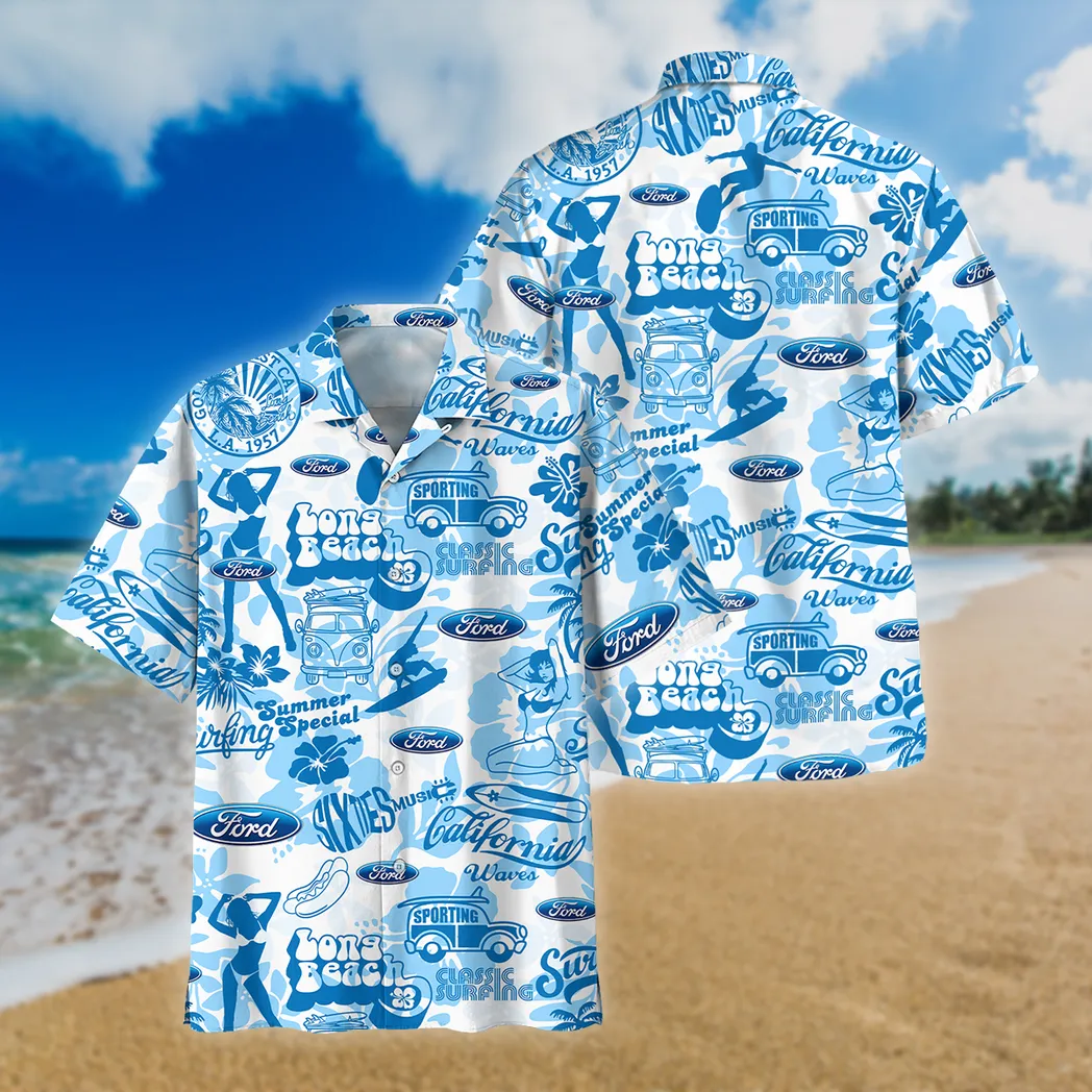 Ford Hawaiihemd für Männer, Hawaiian Shirt für Ford Lovers CAR201030725571