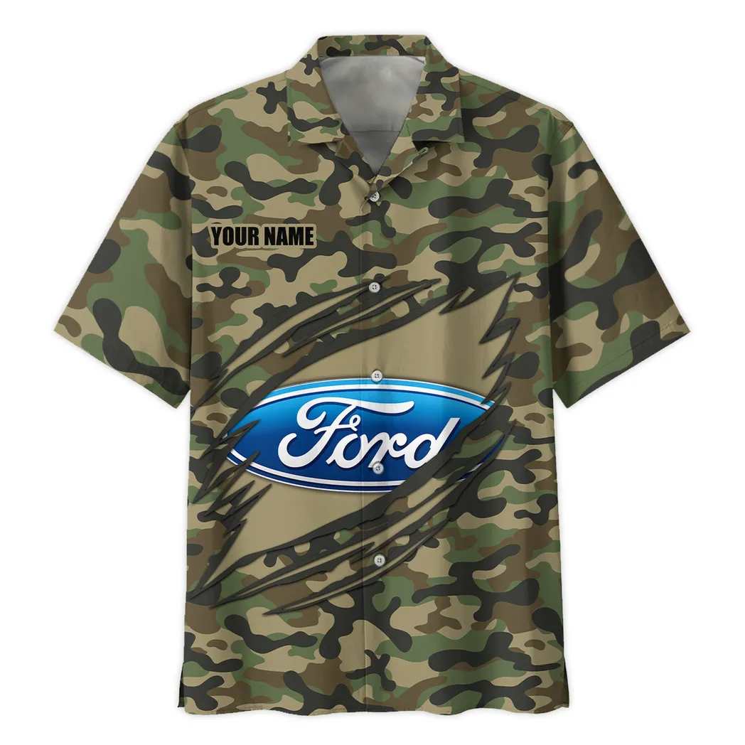 ford hawaiihemd im camouflage stil oversized car210040825702 ztwke