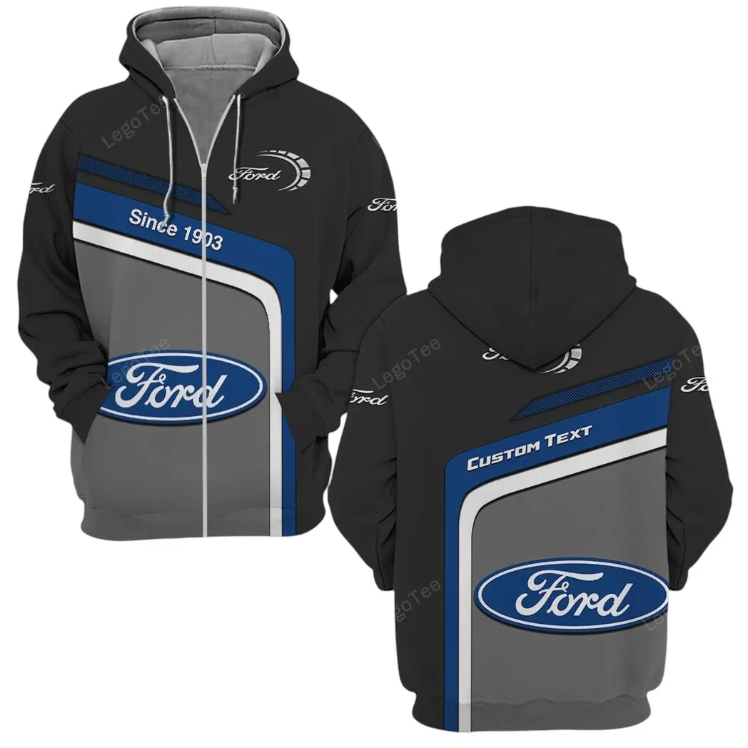 Ford Hoodie mit reißverschluss, Allover-Druck Hoodie Ford Fan CAR11103032524