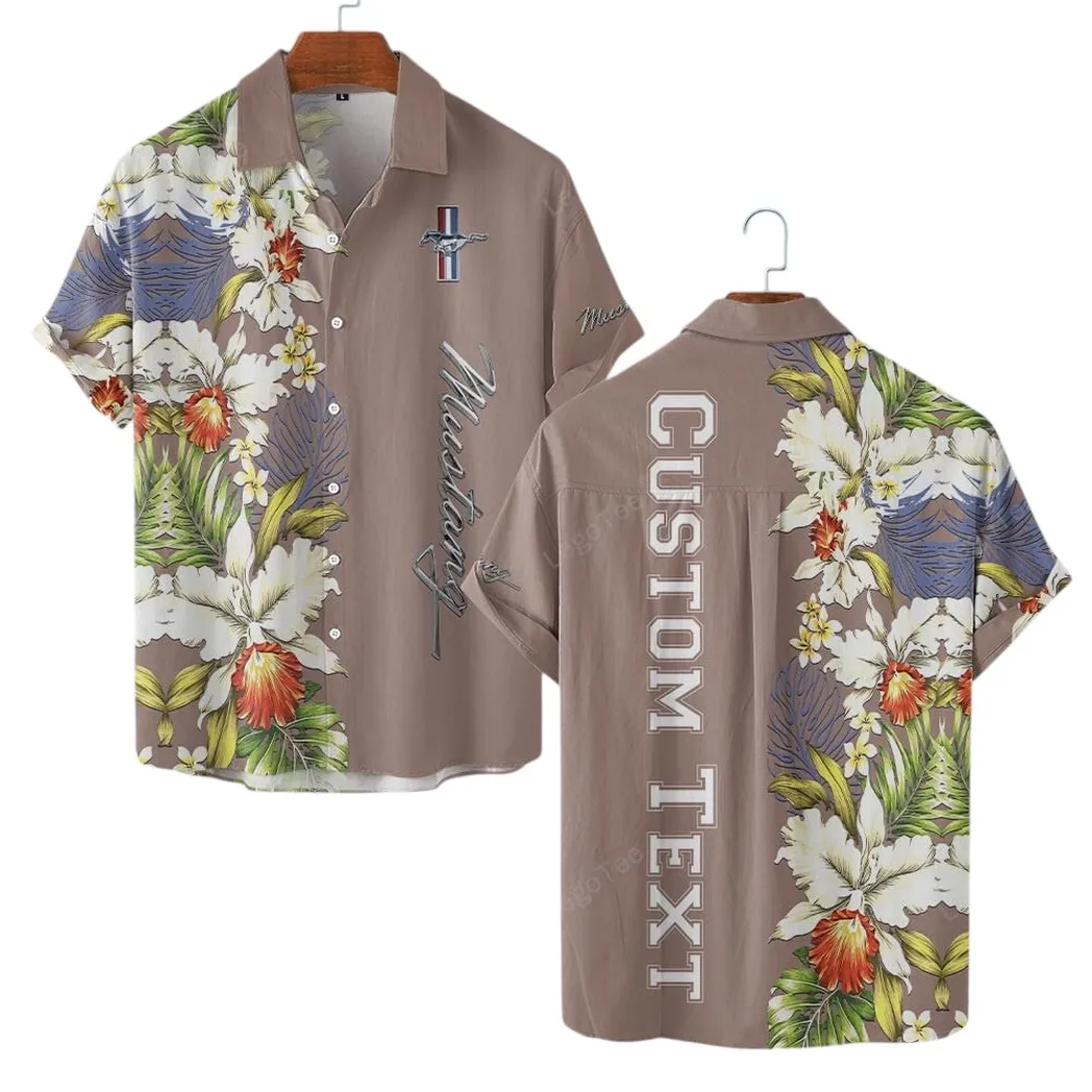 Ford Mustang Hawaiihemd für Männer, Hawaiian Shirt für Ford Mustang Fan CAR1230304007 - Brown