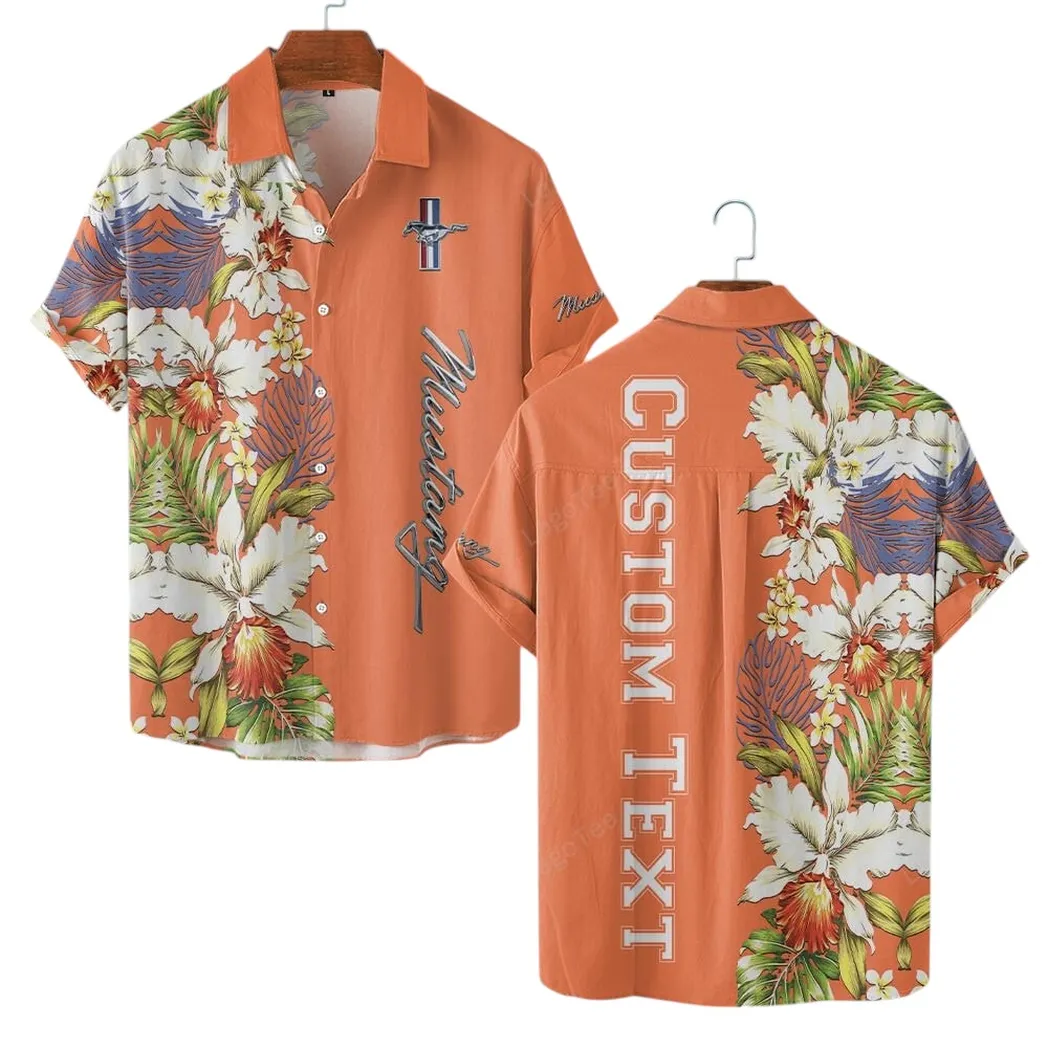 ford mustang hawaiihemd fr mnner hawaiian shirt fr ford mustang fan car1230304007 orange dtfc2