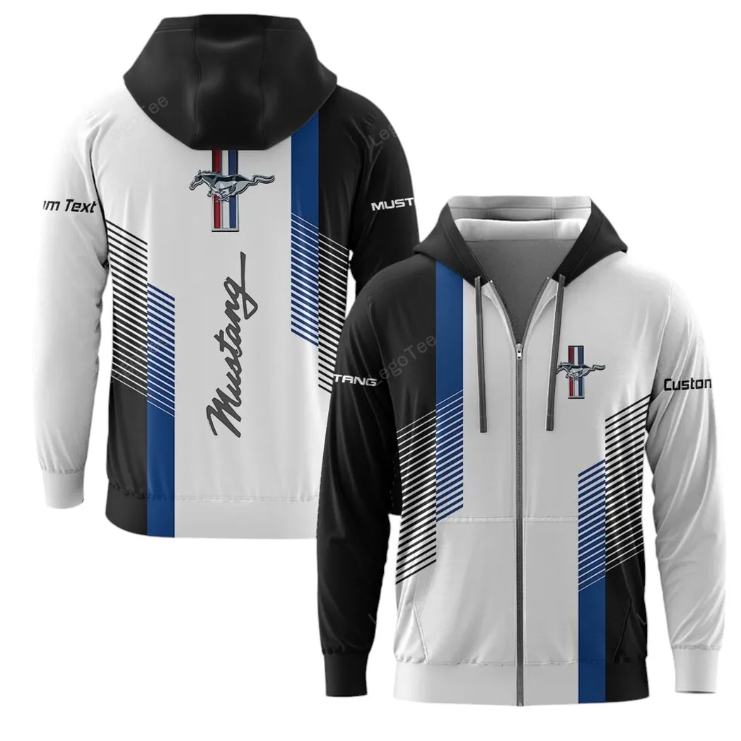 Ford Mustang Hoodie mit reißverschluss, Allover-Druck Hoodie Ford Mustang Fan CAR10703122526