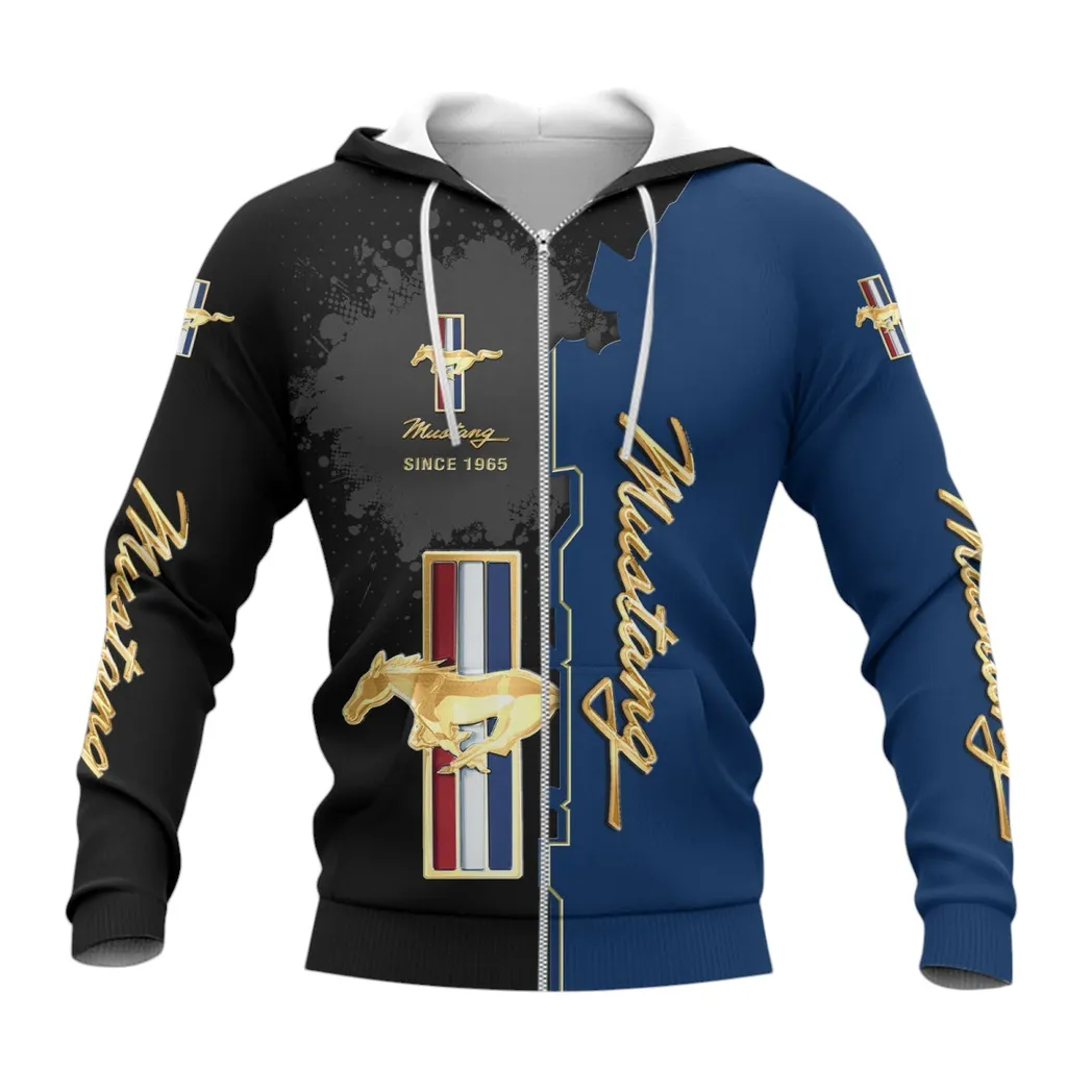 Ford Mustang Hoodie mit reißverschluss, Allover-Druck Hoodie Ford Mustang Fan CAR44021725027-3