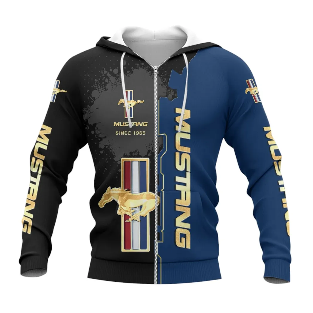 Ford Mustang Hoodie mit reißverschluss, Allover-Druck Hoodie Ford Mustang Fan CAR44021725028-3
