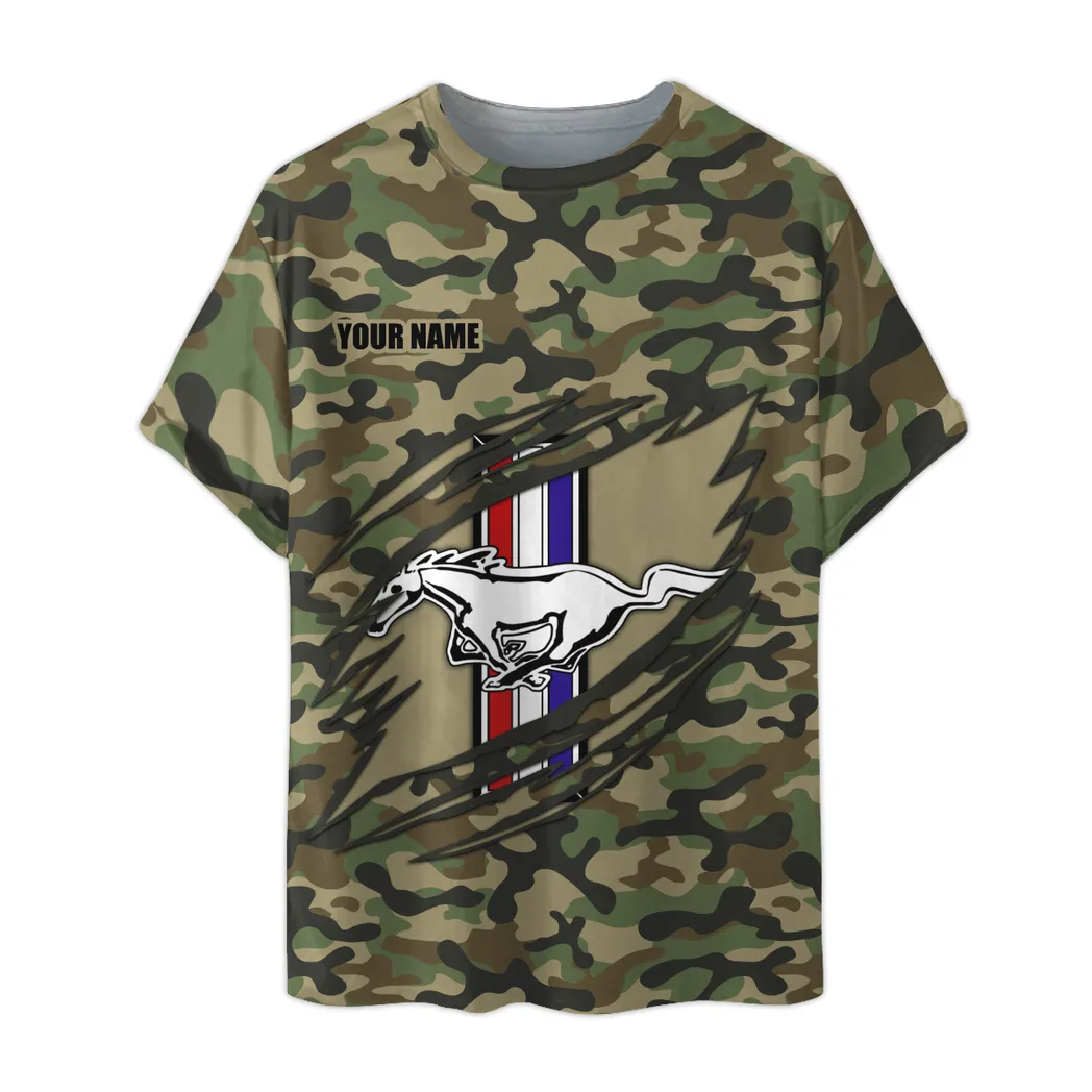 ford mustang t shirt im camouflage stil oversized hemd car210040825703 vsglo