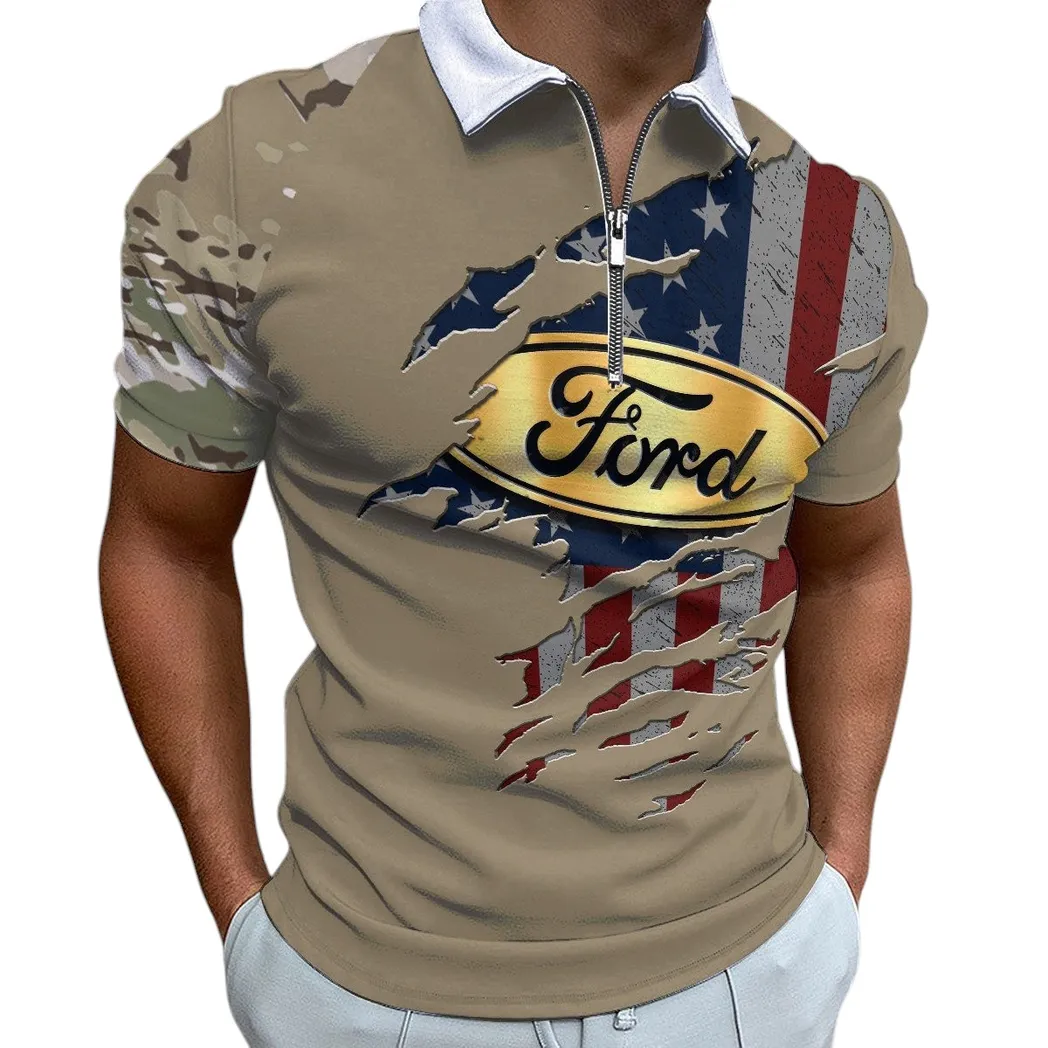 Ford Poloshirt mit Reißverschluss, Geschenk für Ford Fan CAR340213032-1