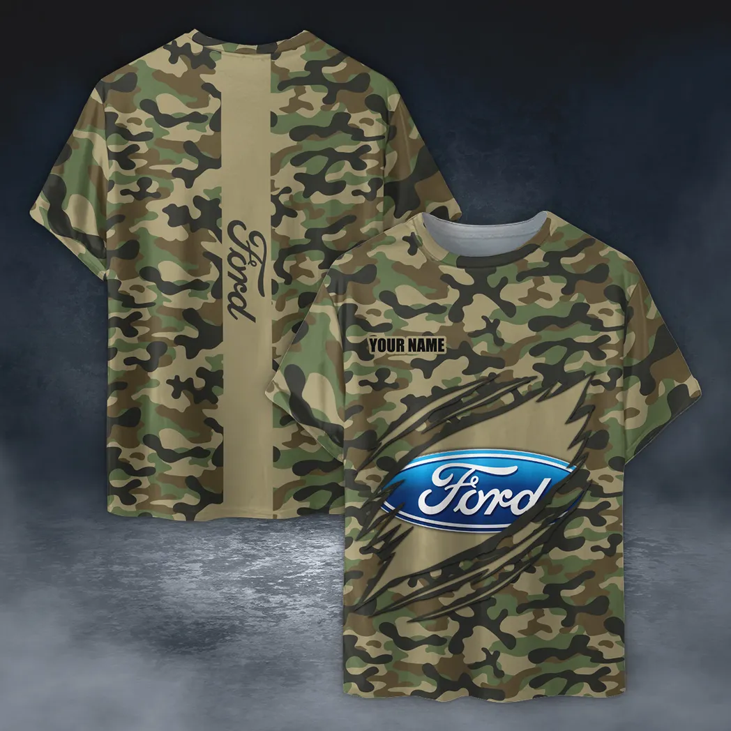ford t shirt im camouflage stil oversized hemd car210040825702 2gdly