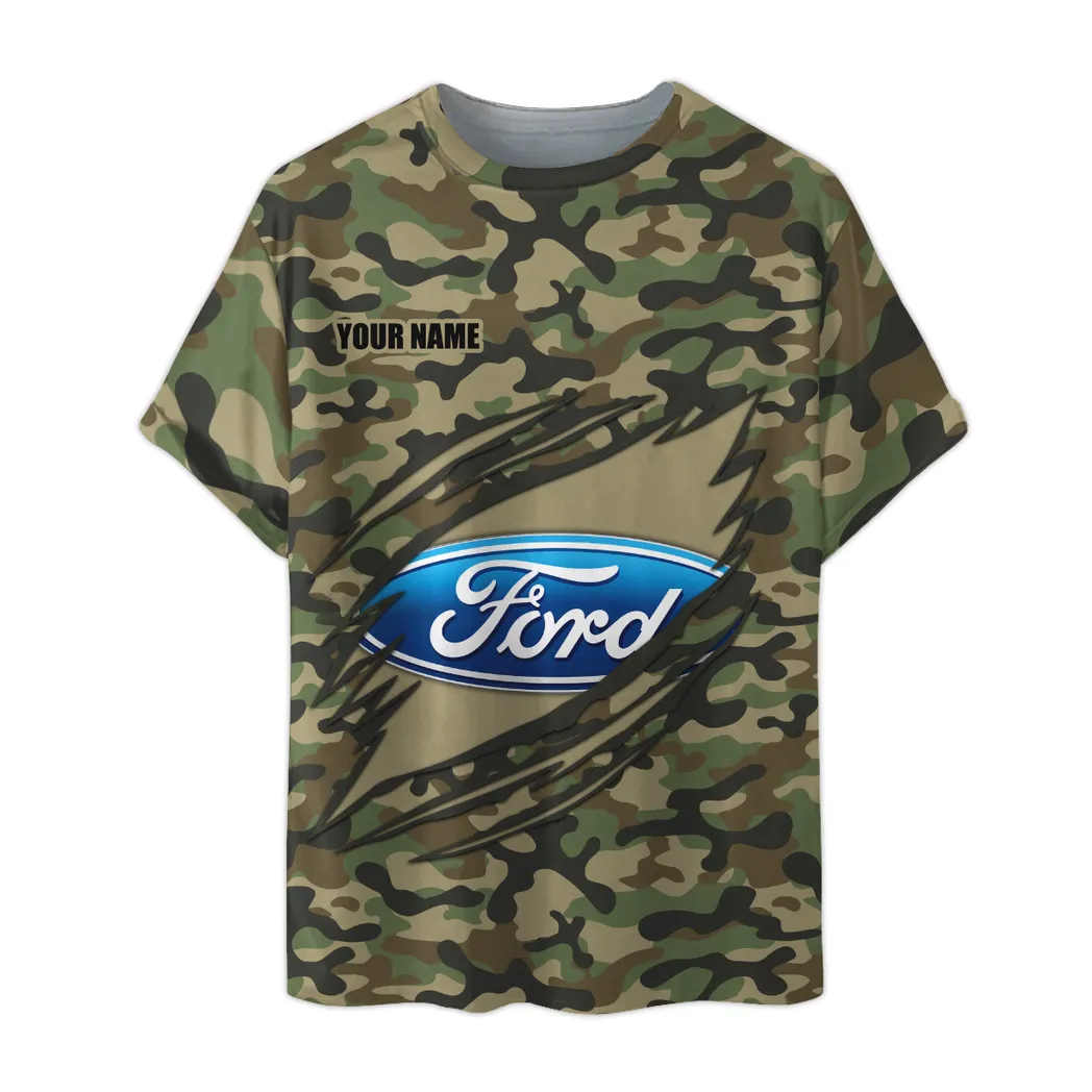 ford t shirt im camouflage stil oversized hemd car210040825702 c3urz