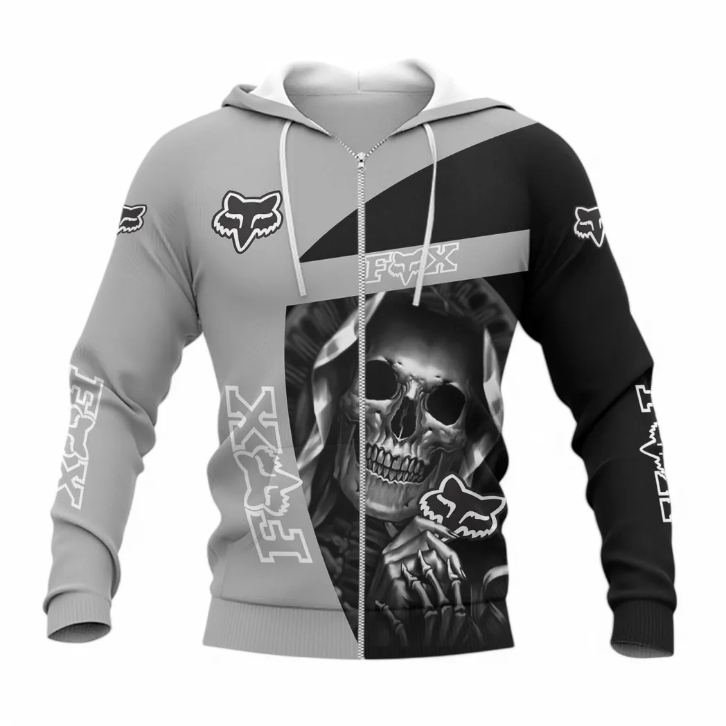 Fox Racing Hoodie mit reißverschluss, Allover-Druck Hoodie Fox Racing Fan CAR6702212554