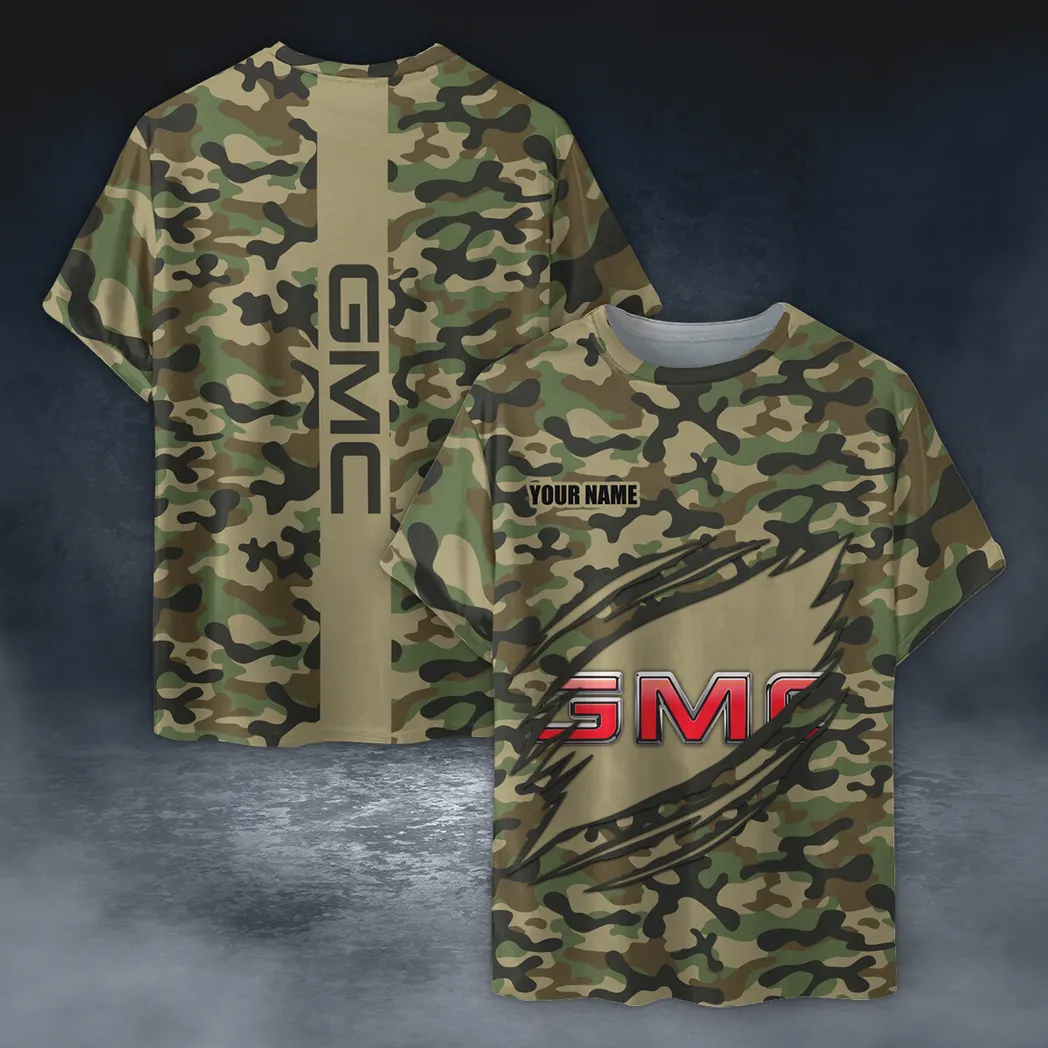 GMC T-Shirt im Camouflage-Stil, Oversized Hemd CAR210040825704
