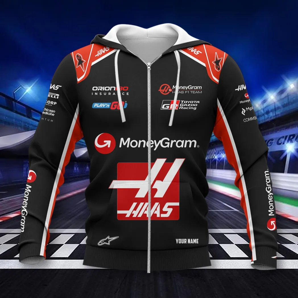 haas f1 hoodie mit reiverschluss all over print hoodie car418050925670 sdg0a