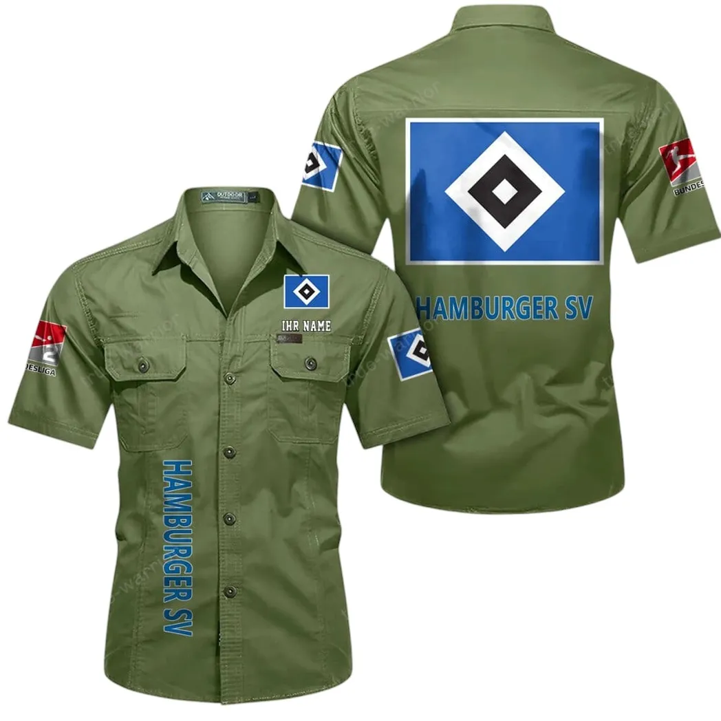 Hamburger SV Hemd mit kurzen Ärmeln, All-Over-Print Kurzarmhemd BDE11052625237 - Fruchtgrün