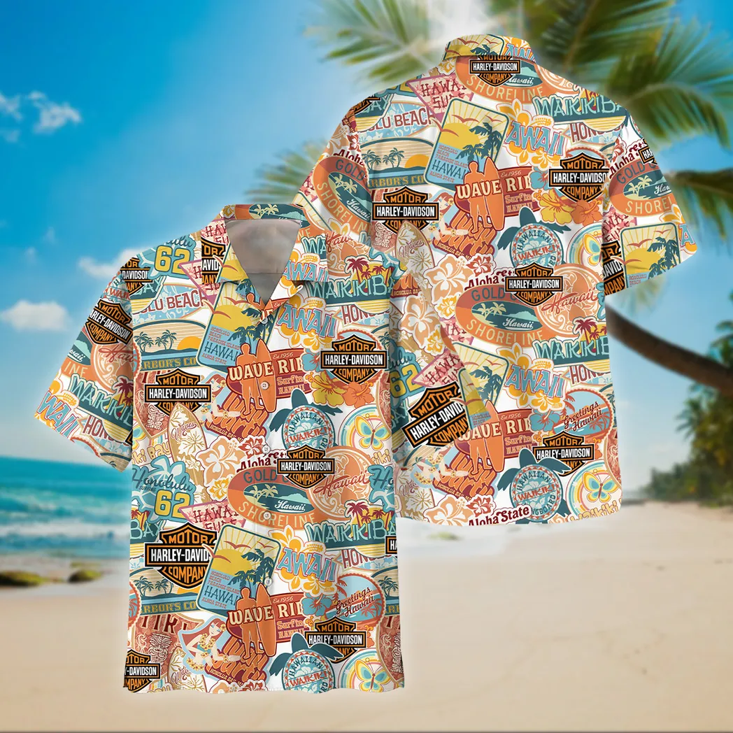 Harley Davidson Hawaiihemd im Vintage-Stil, Unisex Hawaiihemd für den Sommer CAR04042025670