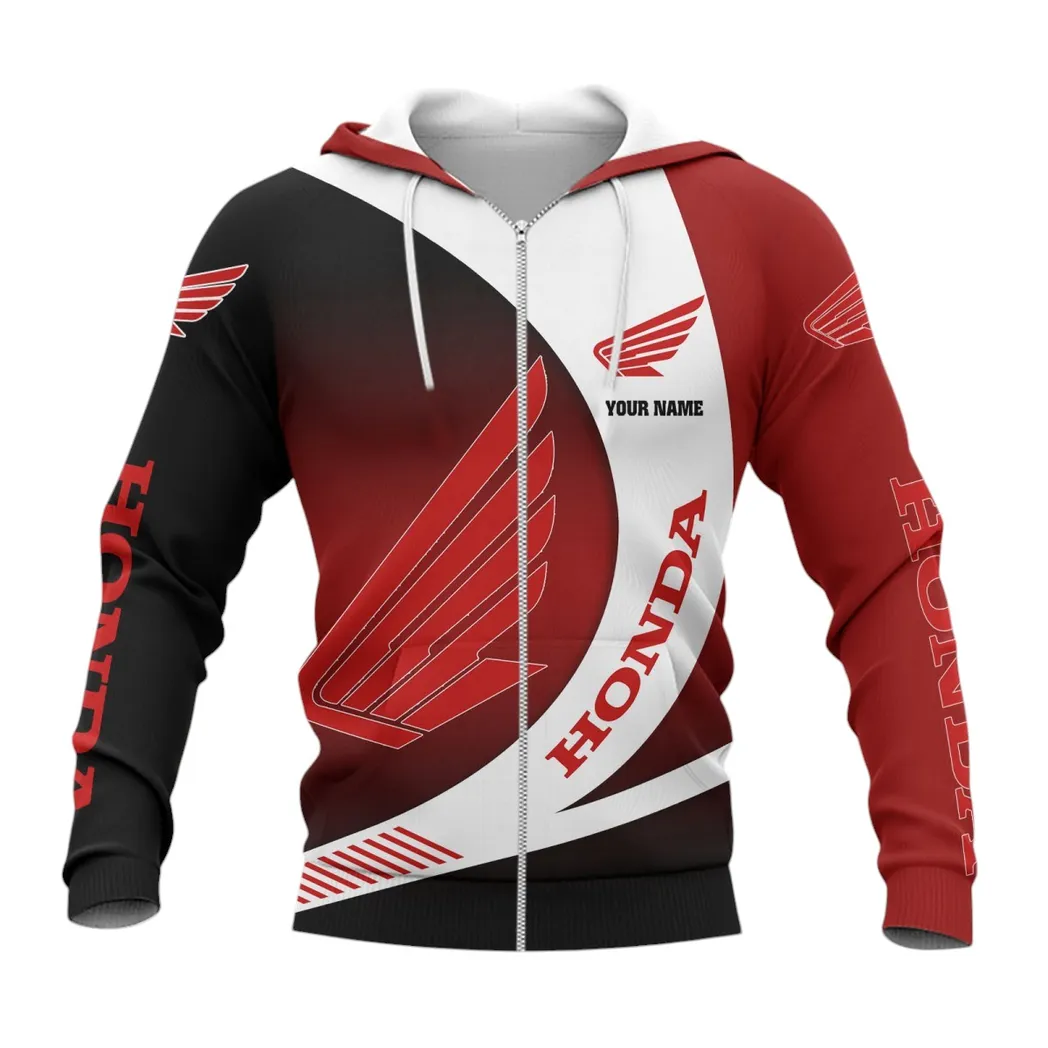 Honda Motorcycle Hoodie mit reißverschluss, Allover-Druck Hoodie Honda Motorcycle Fan CAR7402222526