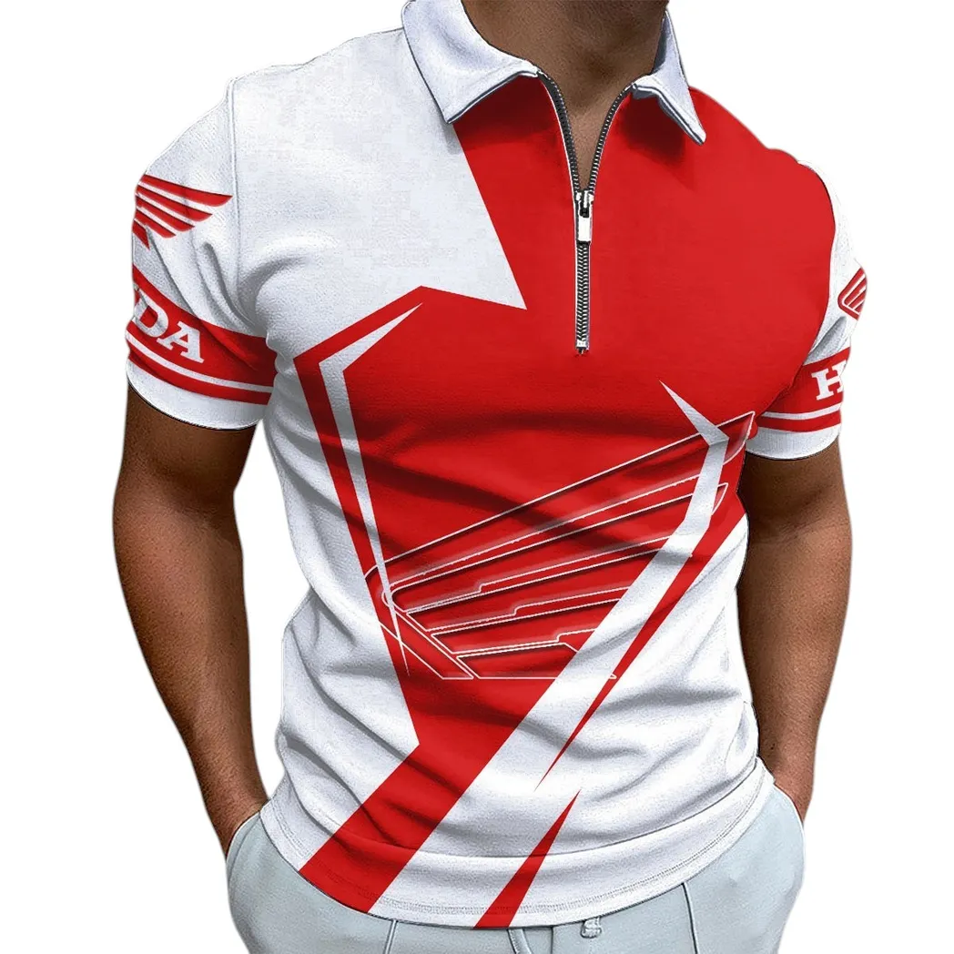 Honda Motorcycle Poloshirt mit Reißverschluss, Geschenk für Honda Motorcycle Fan MOTOR3202122542