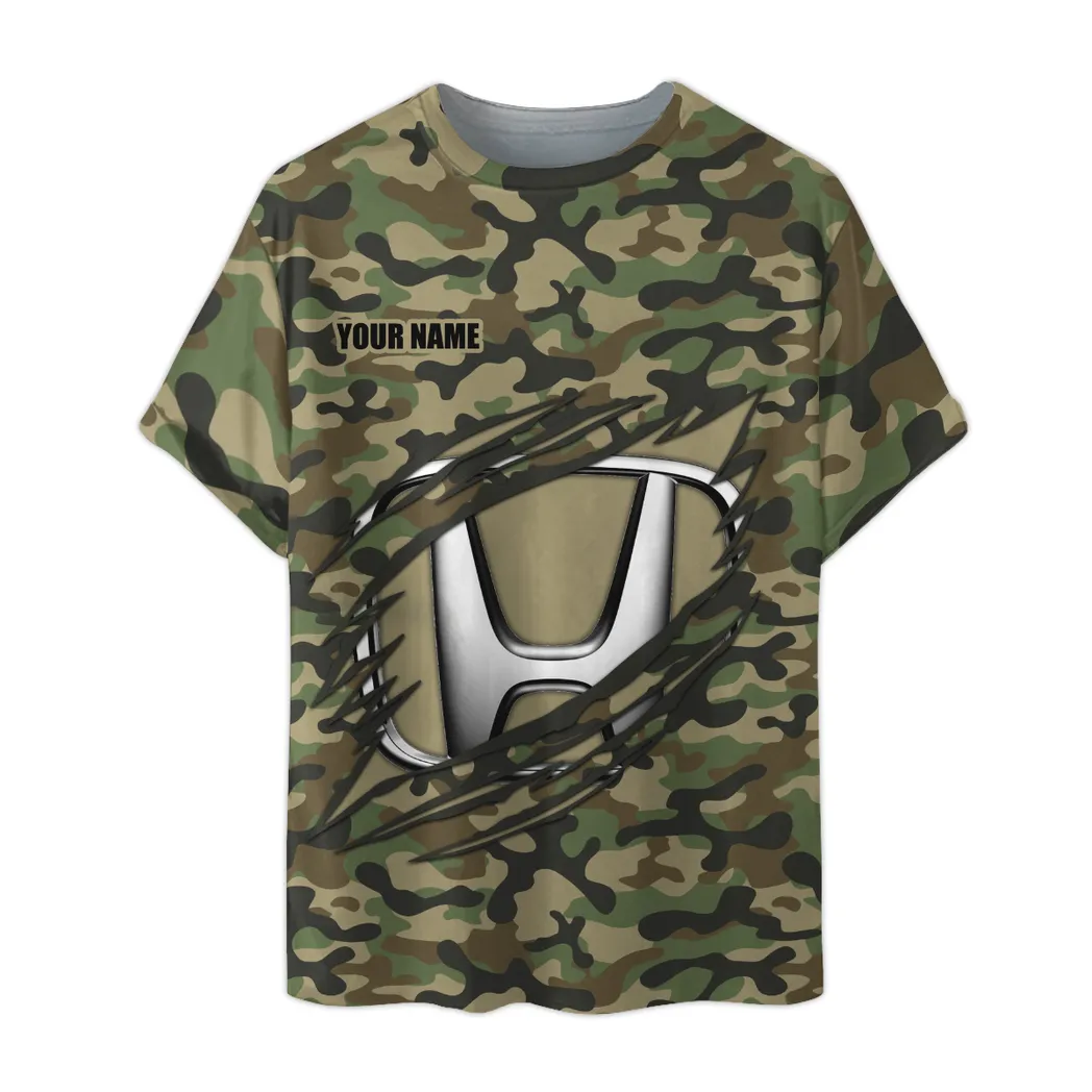 honda t shirt im camouflage stil oversized hemd car210040825706