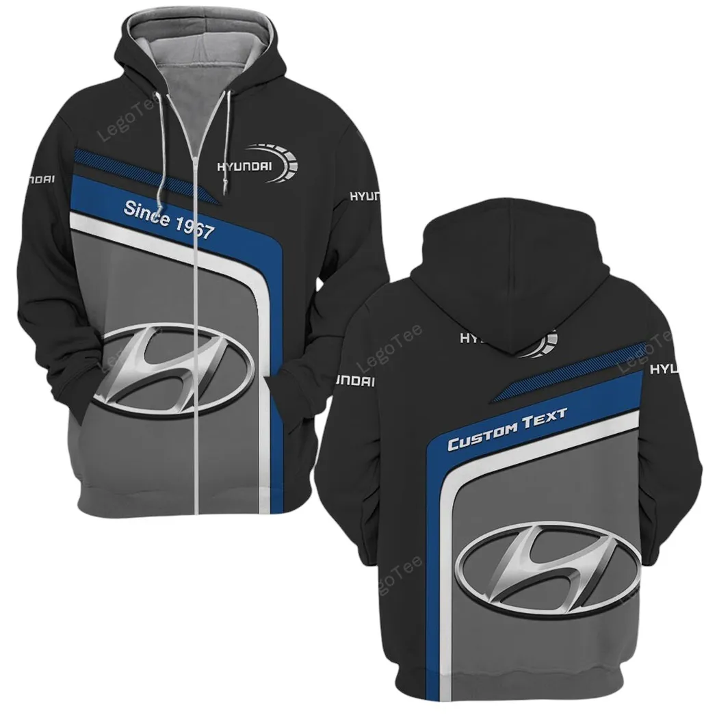 Hyundai Hoodie mit reißverschluss, Allover-Druck Hoodie Hyundai Fan CAR11103032534